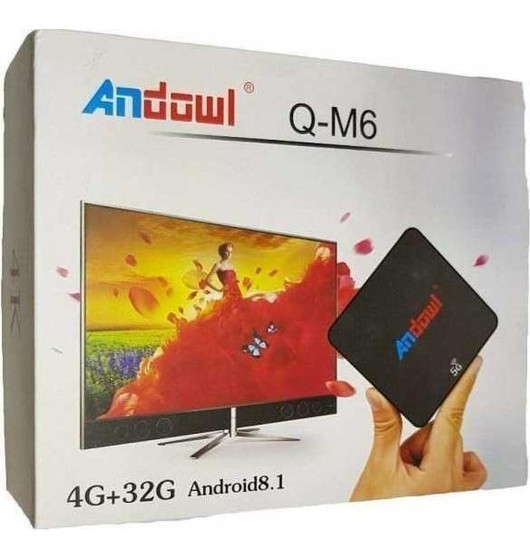 Smart TV box IPTV Android 4 Go ram 32 Go rom wifi telecomando andowl 4K HD Q-M6