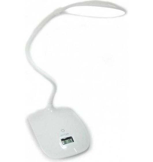 Lampe de table LED avec tige articulée, interrupteur tactile avec mini horloge