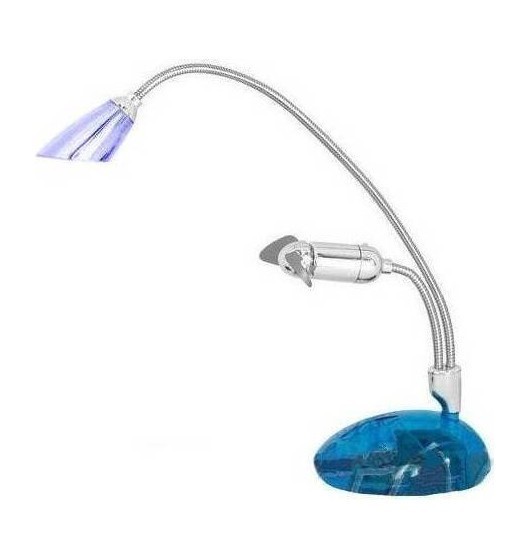 Lampe pour pc avec prise usb et mini ventilateur lampe de bureau de table bleue