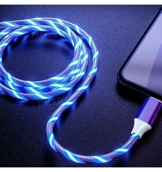Câble de Charge Usb Led Lumineux USB C Charge Rapide Transfert de Données...