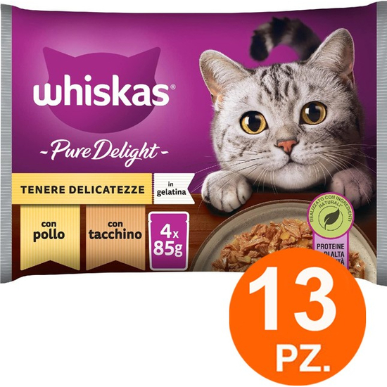 Whiskas Pure Delight Croquettes pour Chats Tender Delicacies Poulet Dinde 52...